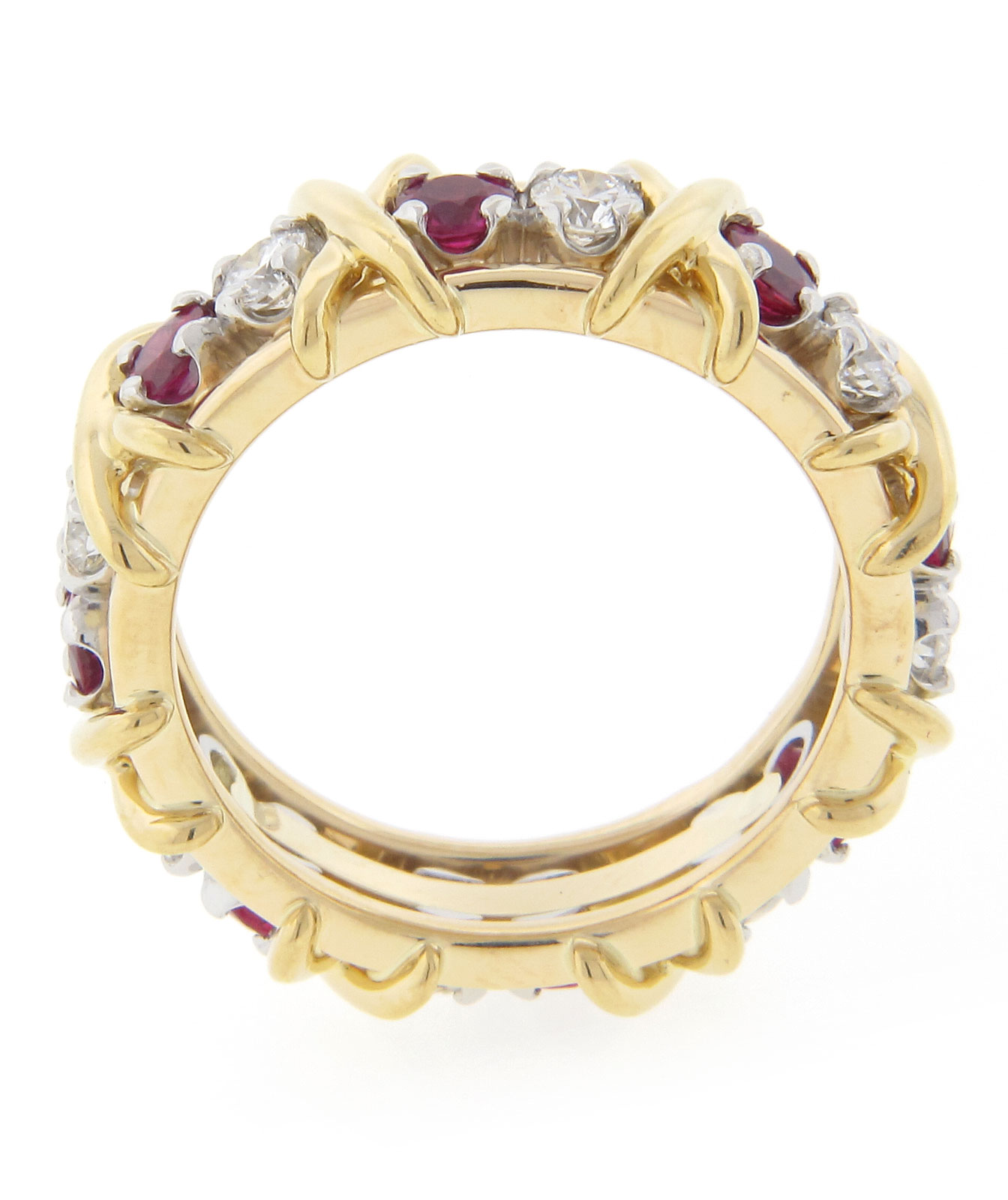 Tiffany And Co Schlumberger Xdiamond And Ruby Ring 18k Yellow Gold