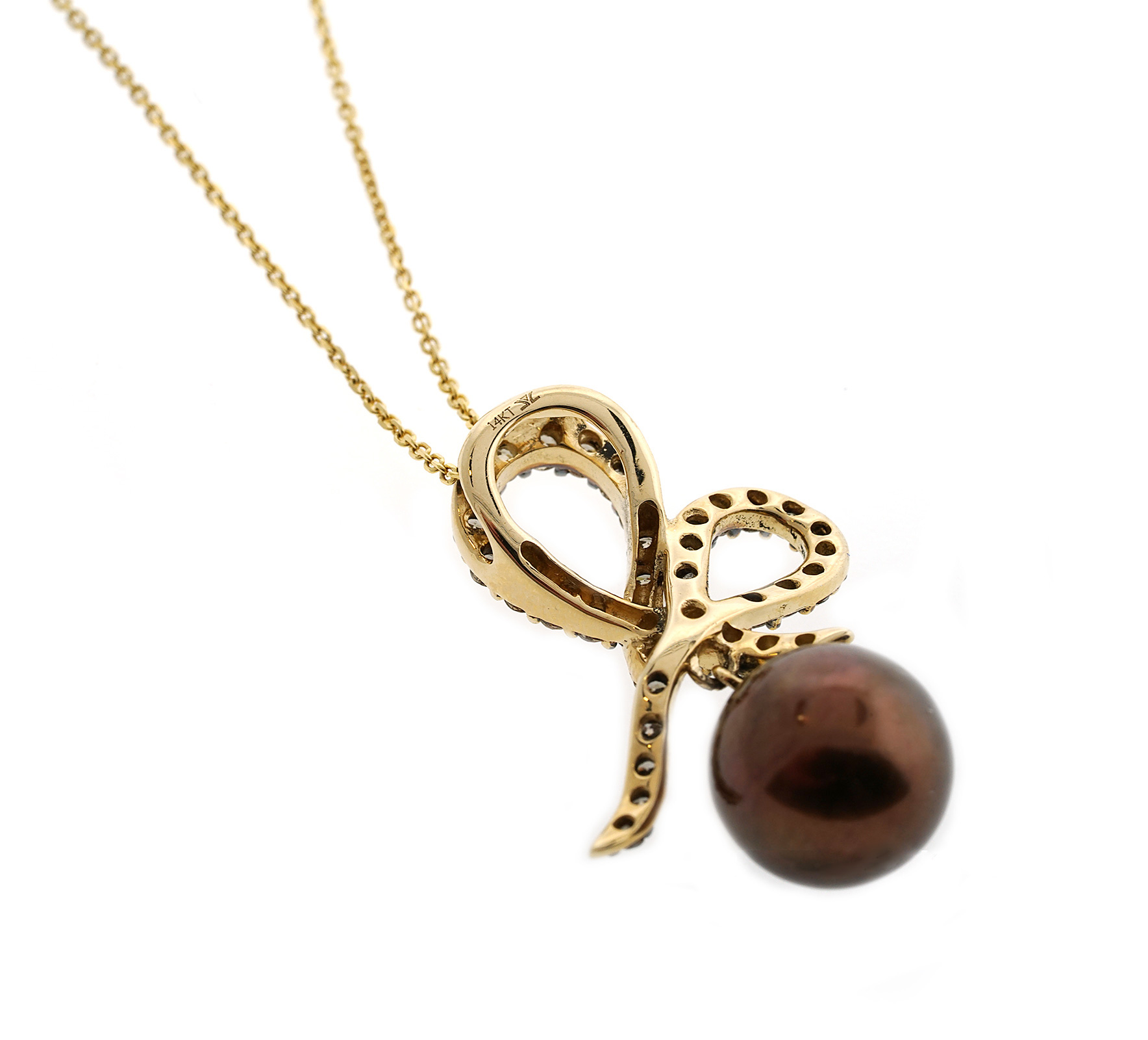 LeVian Encore Pearl and Chocolate Diamond Necklace eBay