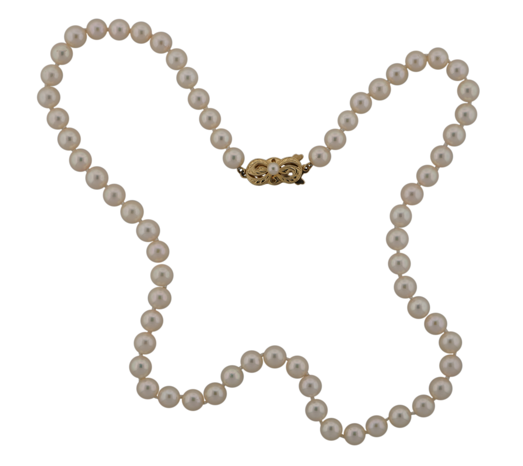 Mikimoto 18" 6.06.5mm Pearl Necklace 14K Yellow Gold Clasp