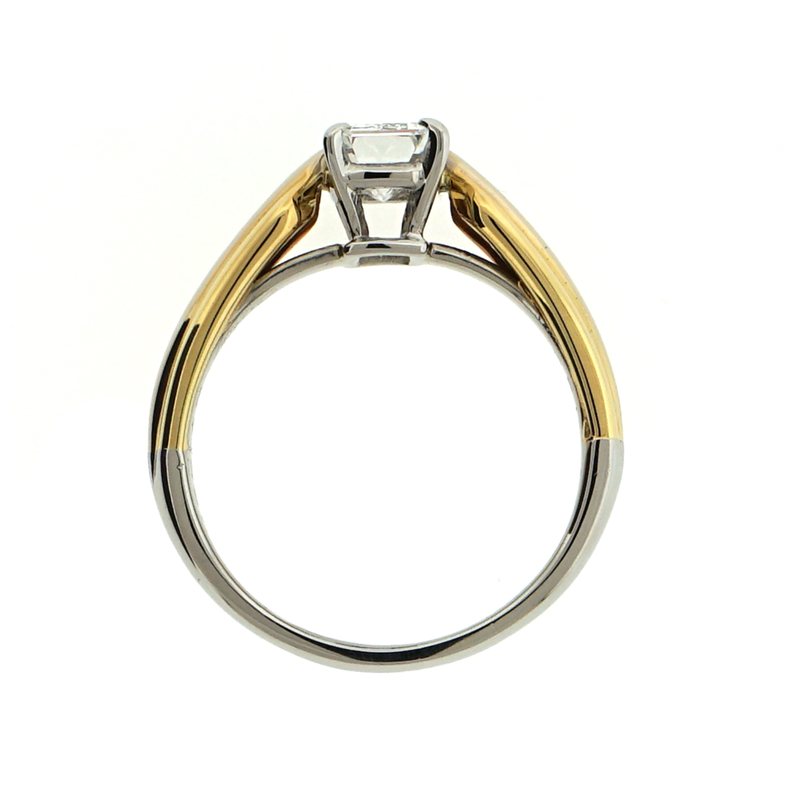 Cartier Solitaire Emerald Cut Trinity Setting Engagement Ring 1.03ct