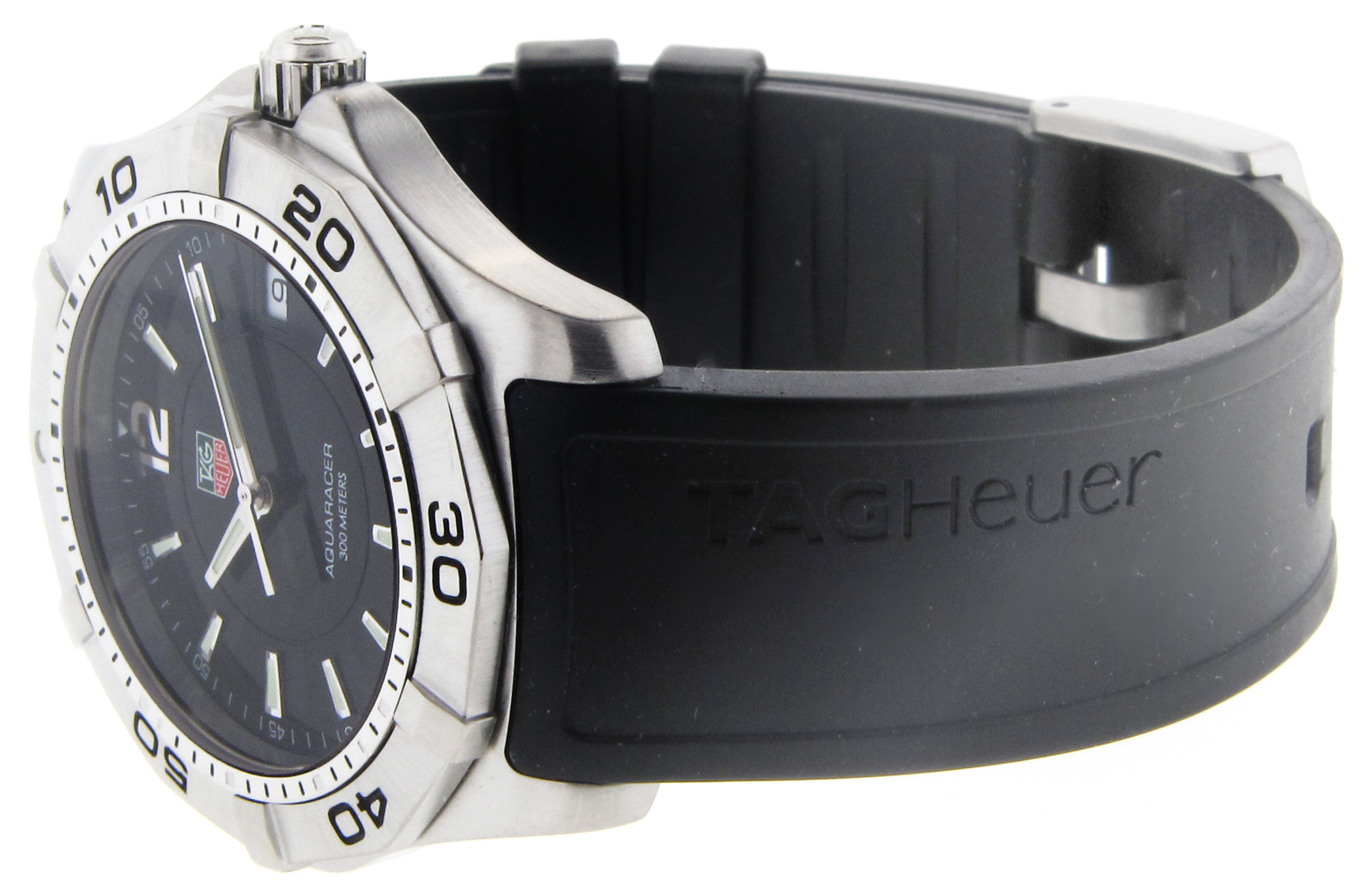 Tag Heuer Rubber Strap Replacement Aquaracer Gents TAG HEUER Aquaracer Black Dial Rubber Strap Quartz Watch WAF1110